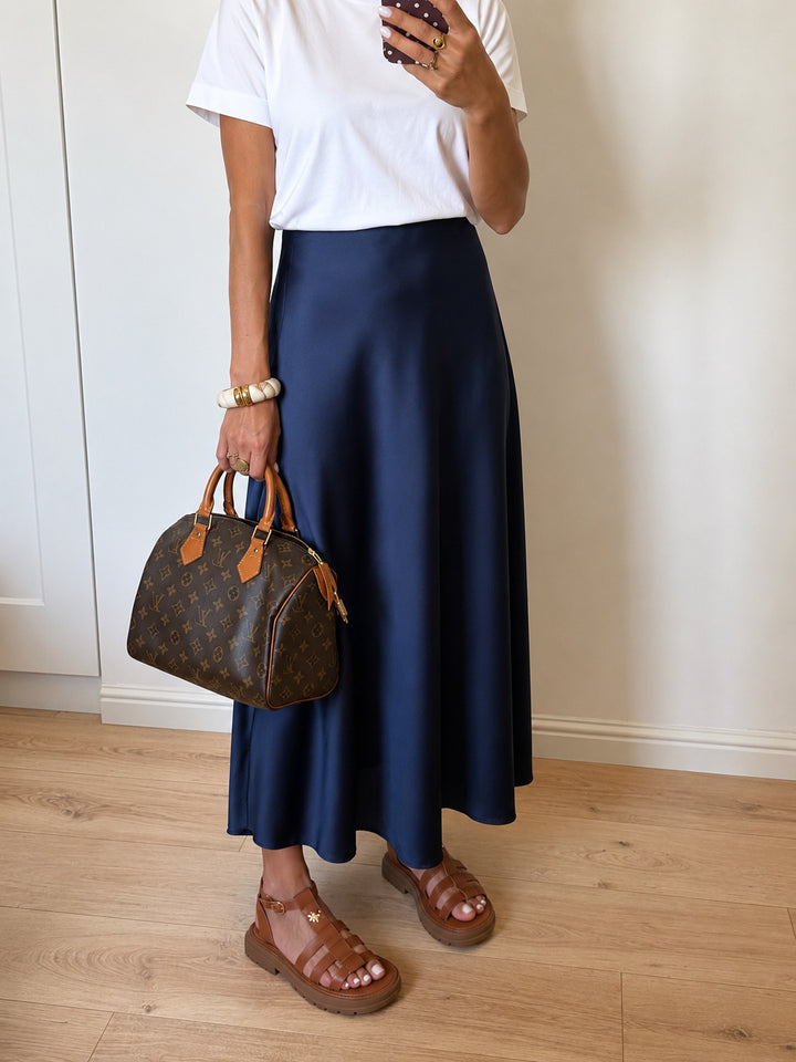 JUPE | SATIN MARINE