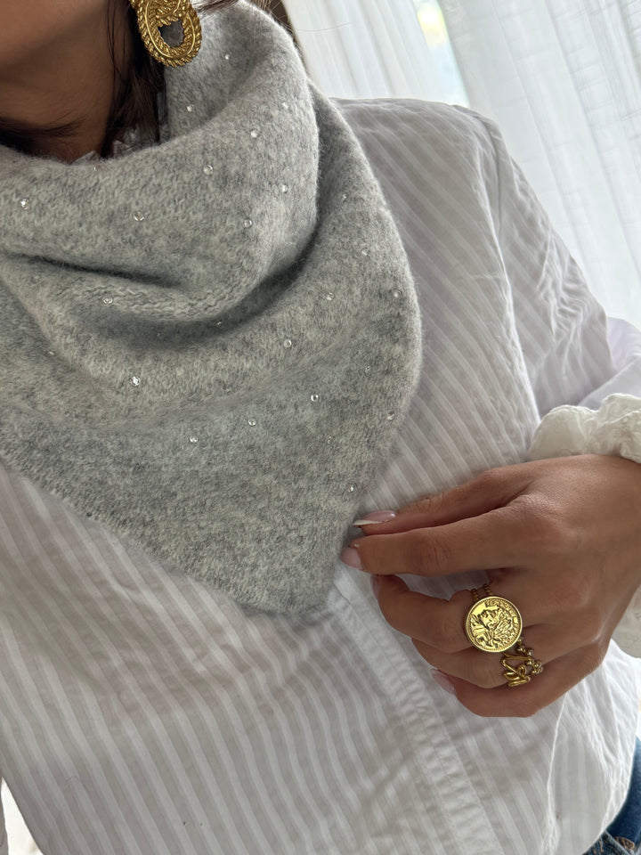 FOULARD | TRIANGLE STRASS GRIS