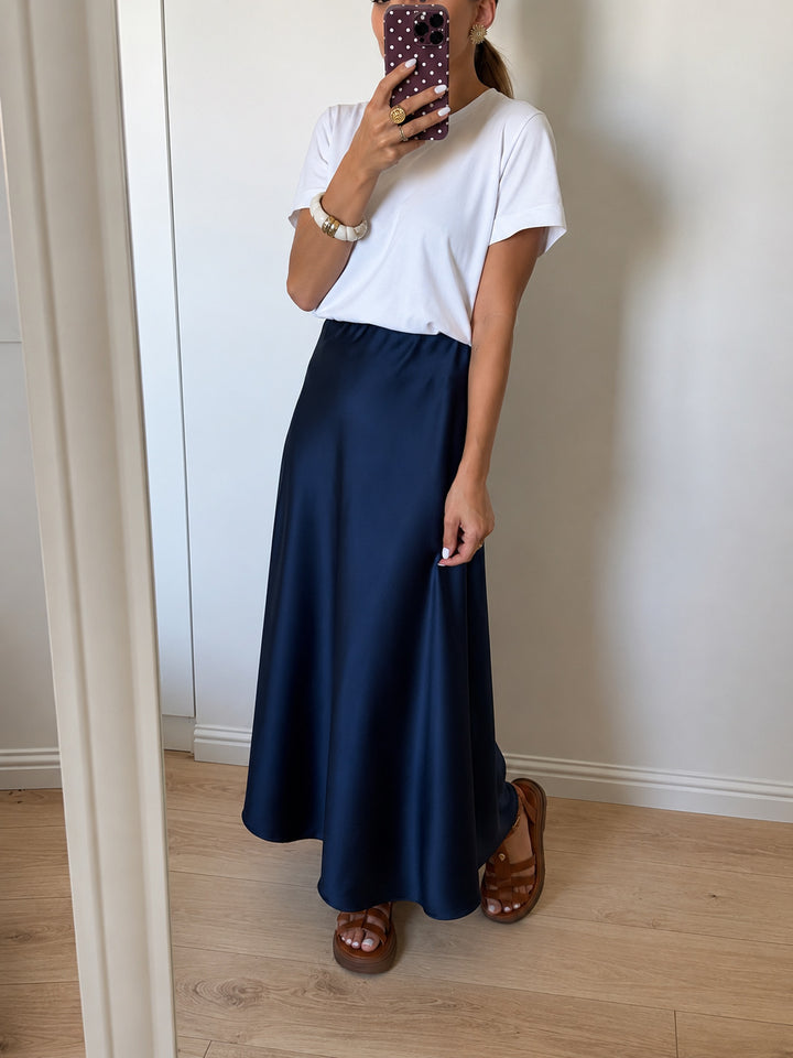 JUPE | SATIN MARINE