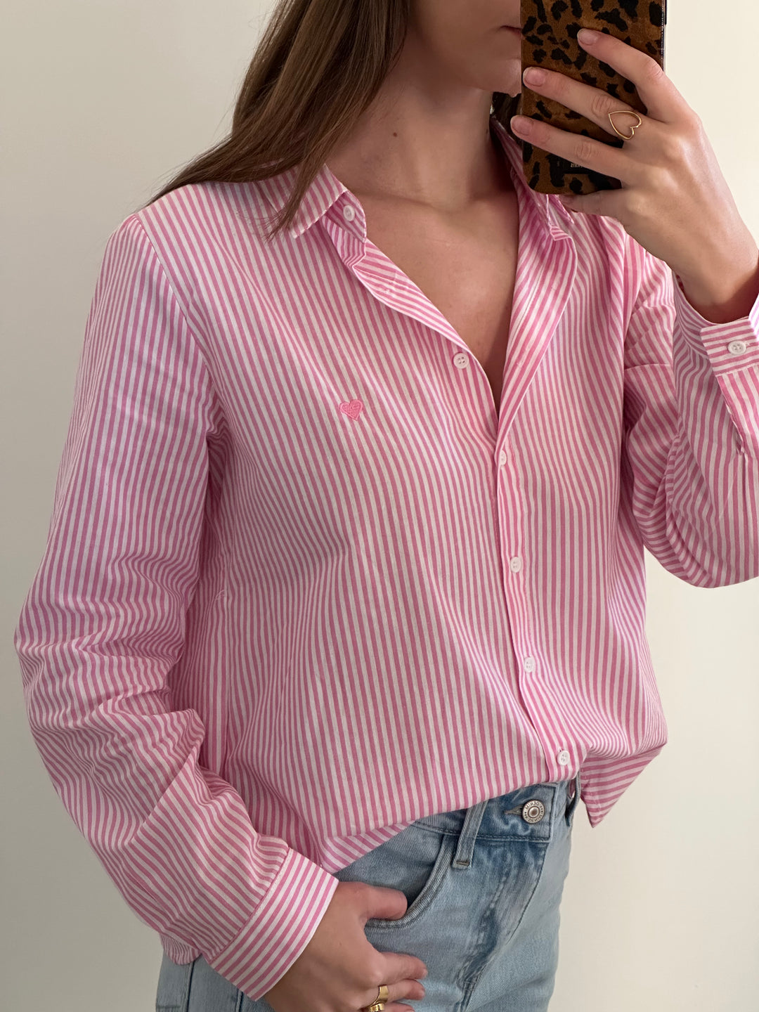 CHEMISE | RAYÉE COEUR ROSE