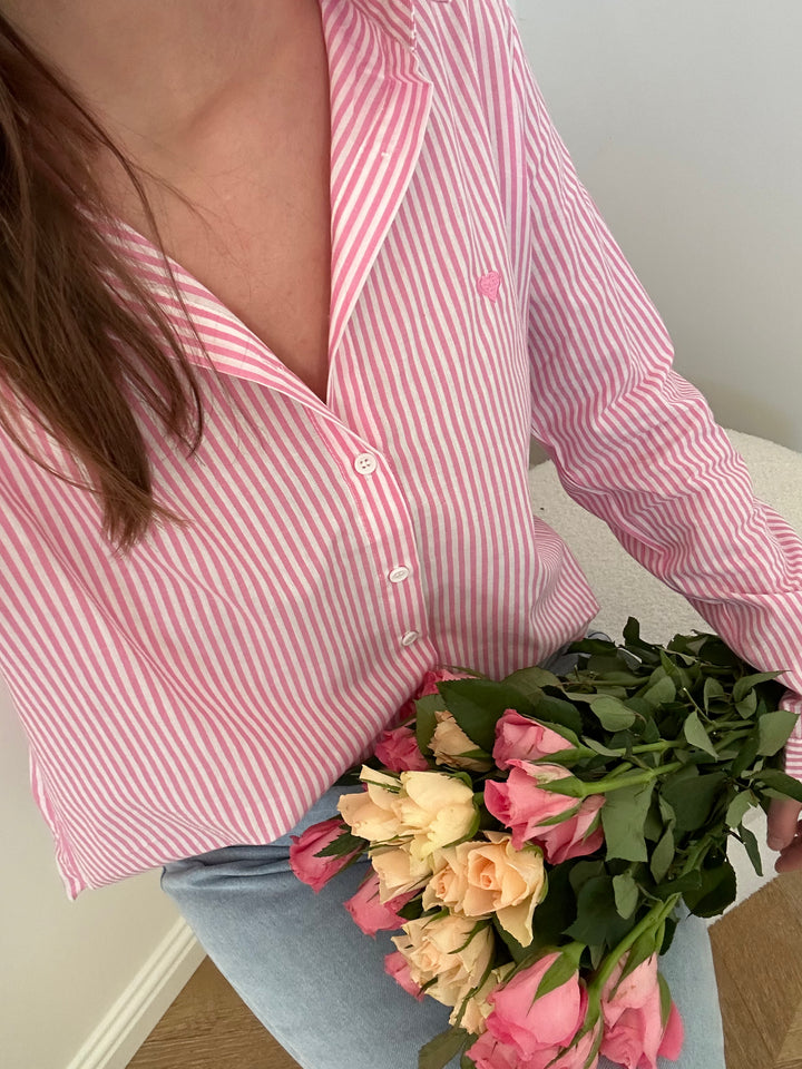 CHEMISE | RAYÉE COEUR ROSE