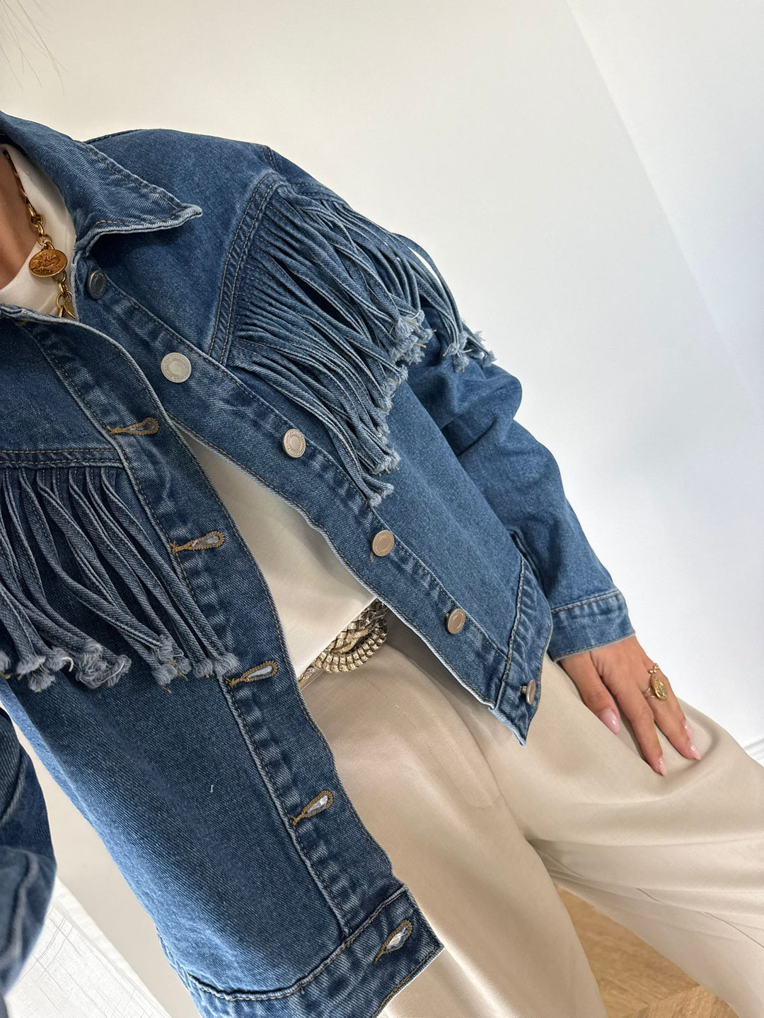 VESTE JEAN | FRANGES