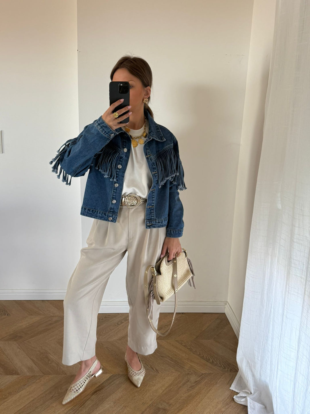 VESTE JEAN | FRANGES