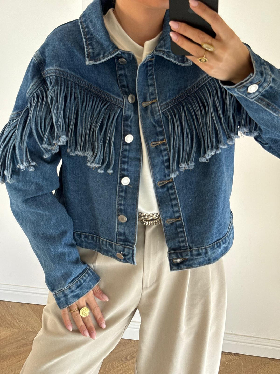 VESTE JEAN | FRANGES