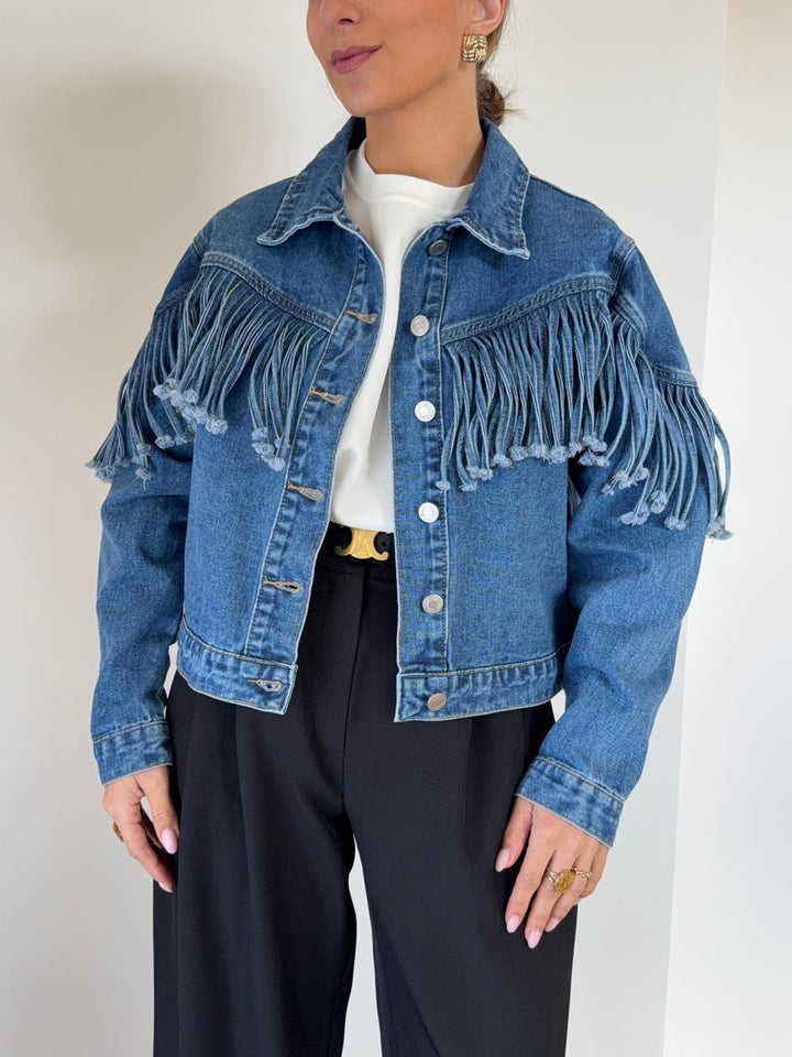 VESTE JEAN | FRANGES