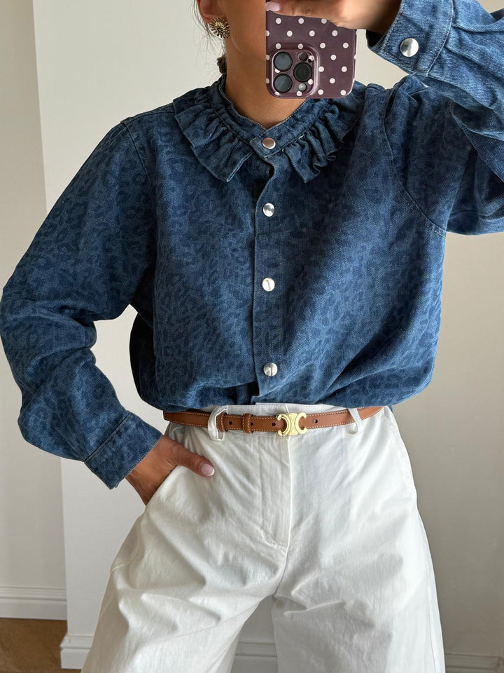 SURCHEMISE | DENIM LÉOPARD