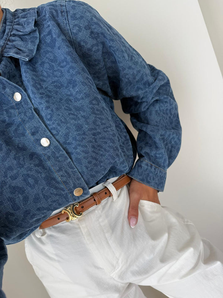 SURCHEMISE | DENIM LÉOPARD