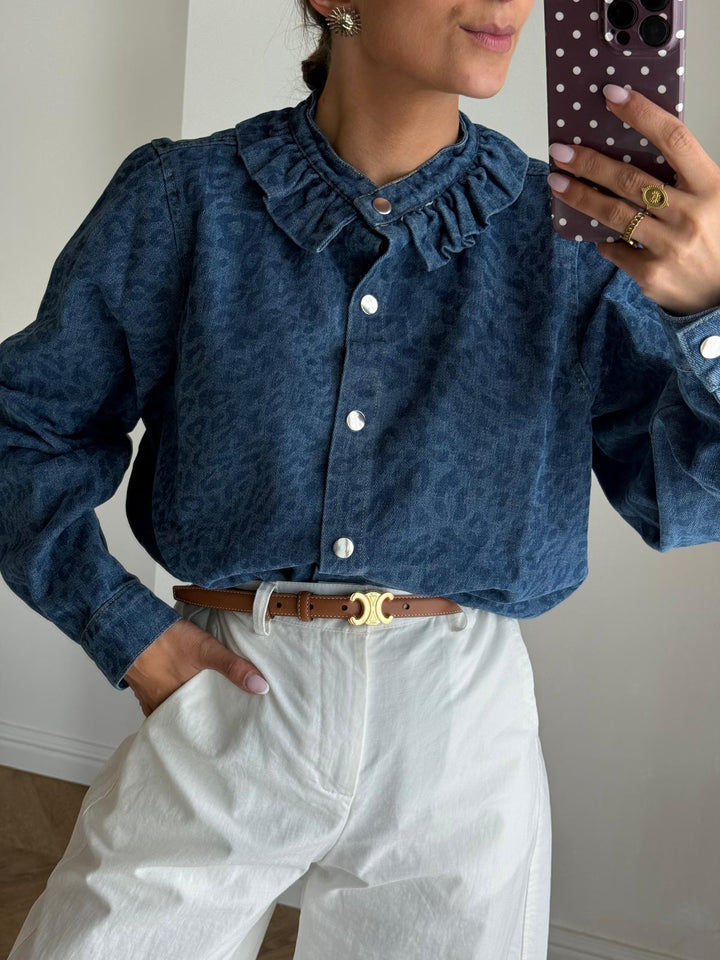 SURCHEMISE | DENIM LÉOPARD